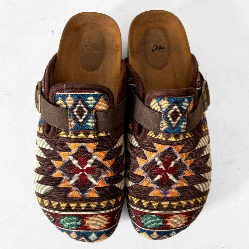 Dirty Laundry Multicolor Patterned Clog Mule with Buckle